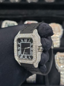 Reloj de Acero Inoxidable Totalmente Cubierto de Diamantes Moissanite VVS, Correa de 16 mm, Estilo Hip Hop Moderno Vintage, Movimiento Automático - Product Image 3