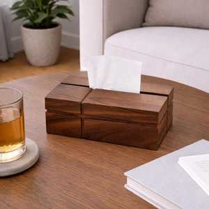 Porte-serviettes de table multifonctionnel en bois naturel moderne, imperméable, minimaliste, en bois. - Product Image 6