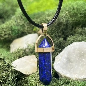 Pendentif en pierre de cristal de lapis-lazuli naturel, bijoux faits à la main, décoration de la maison, cadeau artisanal, vente en gros - Product Image 2