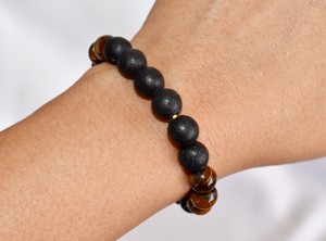 สร้อยข้อมือไทเกอร์อาย 8 มม. ดีไซน์ลาวาดิฟฟิวเซอร์ สวยสะดุดตา - Product Image 2