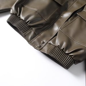 Chaqueta de Cuero Premium para Mujer, Chaqueta de Motociclista de PU Personalizada, Abrigo Ajustado de Moda, Ropa Exterior al por Mayor con Etiquetas Tejidas Personalizadas - Product Image 4