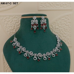 MIJ Luxury American Diamond CZ Stones Silver Plated Alloy <b>Bridal</b> Wedding Engagement Jewelry Set Fancy Style - Product Image 1