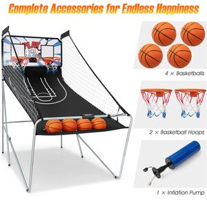 Set da gioco elettronico da basket doppio per interni con 4 palloni per bambini - Product Image 5