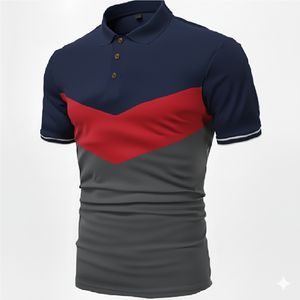 Polo homme tendance, respirant, en coton, manches courtes, coupe ajustée, décontracté, pour le golf, idéal pour l'été - Product Image 4