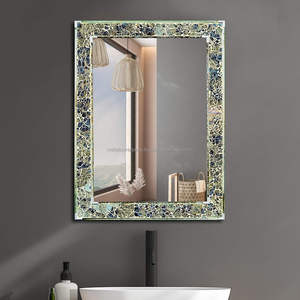 Bathroom <b>Wall</b> <b>Mirror</b> with Mosaic Wood Frame Handmade Decorative Vanity <b>Mirror</b> Rustic Wooden <b>Wall</b> Mounted <b>Mirror</b> for Bathroom - Product Image 6