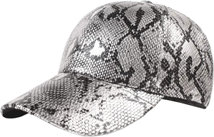 <b>Black</b> Embossed Snake Skin Texture <b>Baseball</b> <b>Cap</b> Unisex Adjustable Fashion Hat for Adults Casual Wear Four Seasons Style - Product Image 4
