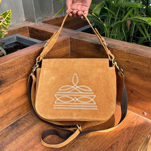 Nuevo diseñador de cuero de gamuza estilo occidental bota Stich Sling bolso de mano gran oferta bohemio mujer multiusos bolsos cruzados - Product Image 3