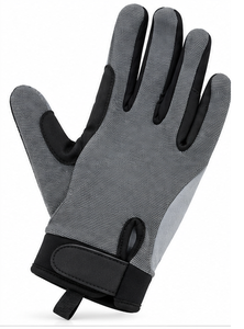 Guantes de Ciclismo Personalizados en Gris y Negro para Hombre, Ligeros, para Deportes al Aire Libre, Motociclismo, con Correa de Muñeca Ajustable - Product Image 2