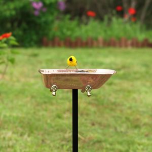 Baño para Pájaros de Hierro Ecológico y Atractivo con Acabado Elegante para Servir Agua a las Aves al Aire Libre, Uso Diario - Product Image 5