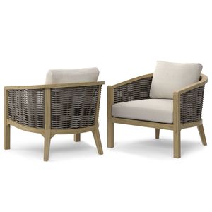 Set di 2 Sedie da Conversazione per Esterni in Materiale Naturale Parkside - Product Image 1