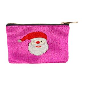 Vente en gros de sacs à main élégants brodés à la main Père Noël perlé porte-monnaie fermeture éclair pochette mode sacs à main pochette pour les fêtes de fin d'année - Product Image 3