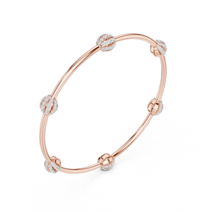 Rose Gold Lab Grown Diamond Open Cuff <b>Bangle</b> <b>Bracelet</b> for Women Elegant Luxury Fine Jewelry Gift - Product Image 5