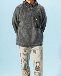 Sudadera con capucha y cremallera de diseño personalizado con logo, cárdigan de invierno de punto, suéter de mohair afelpado, chaqueta de punto oversize, suéter de mohair jacquard, sudaderas con capucha para hombre - Product Image 3