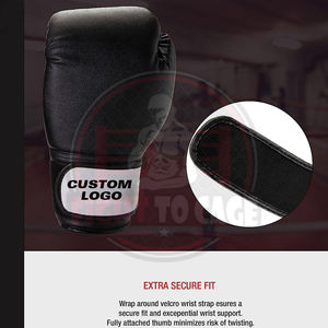 Guantes de Boxeo Ligeros para Adultos, Negros, para Competencia de Artes Marciales, Servicio OEM ODM, Nuevo, Precio de Fábrica, para Niños, 16 oz - Product Image 3