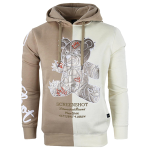 เสื้อสเวตเชิ้ตมีฮู้ดสำหรับผู้ชาย ลายปักรูปหมี ทรงปกติ สตรีทแวร์ ใส่ได้ในฤดูใบไม้ร่วง - Product Image 1