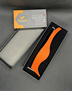 Saaqaans Enterprises - Navaja de Afeitar Profesional Curva, Acabado Naranja, Acero Inoxidable, Ligera, de un Solo Filo, con Cuchilla Reemplazable, para Barbería - Product Image 6