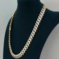 Chaîne et bracelets Miami Luxury Cuban Link entièrement sertis de pierres, testés et certifiés D VVS, en argent, bijoux de mode