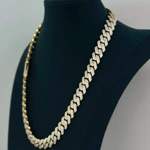 Chaîne et bracelets Miami Luxury Cuban Link entièrement sertis de pierres, testés et certifiés D VVS, en argent, bijoux de mode - Product Image 4