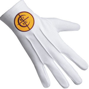Guantes Deportivos Masónicos de Algodón Blanco con Logotipo Amarillo Impreso por Transferencia de Calor, Largura hasta la Muñeca, Estilo Sencillo, para Primavera y Otoño - Product Image 2