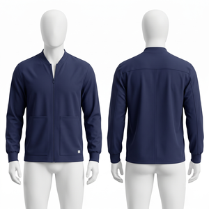 Blouse Médicale Premium pour Homme 190 GSM 65% Polyester 35% Coton Sergé Violet Manches Longues Vêtement Médical Logo Personnalisé Imprimé - Product Image 4
