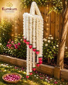 Trending Indian Artificial Jasmine Rose <b>Flower</b> Chandelier Wedding Graduation Decoration Ceiling Balcony Garden Jhumar Home <b>Decor</b> - Product Image 3