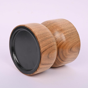 Porte-bougie antique en bois d'acacia, support de bougie rustique, porte-bougie décoratif en bois pour mariage, table à manger, décoration de la maison - Product Image 2