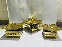 Plateau de service carré en métal doré de luxe, support décoratif pour buffet, centre de table de mariage, présentoir pour hôtels, traiteurs, aliments, Ramadan
