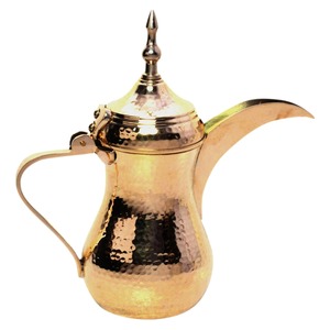 Traditional Metal Dallah Coffee Server With Curved Spout And Handle - Product Image 1