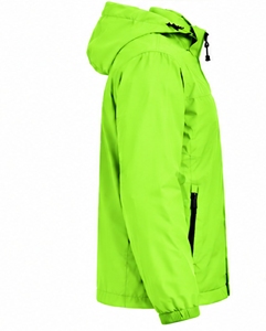 Veste à capuche imperméable vert néon pour homme, veste zippée sportive, col montant, coupe-vent d'hiver - Product Image 5