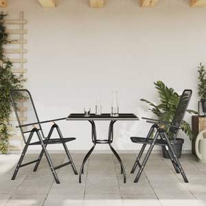 Conjunto de Comedor Plegable de Malla Metálica Antracita para Jardín, Tamaño Mediano - Product Image 1