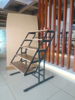 Table pliante moderne en bois et métal, étagère, imperméable, marque Lumetal, garantie 1 an, fabriquée au Vietnam, usage commercial, modèle S8304