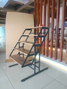 Modern Wood Metal Folding <b>Table</b> Shelf Waterproof Lumetal Brand 1 Year Warranty Made Vietnam Commercial Use Model S8304 - Product Image 2