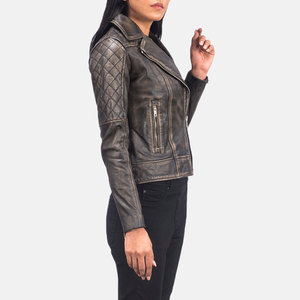 Latest Price Factory Directly Provide Women's Leather <b>Coat</b> Good Quality <b>Long</b> Sleeve Stand Collar Women's Leather <b>Coat</b> - Product Image 2