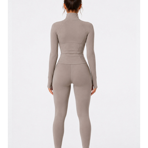Conjunto Deportivo de Alta Calidad para Mujer, Color Sólido, Poliéster/Nailon, para Correr, Ligero, Transpirable, para Gimnasio y Fitness - Product Image 2