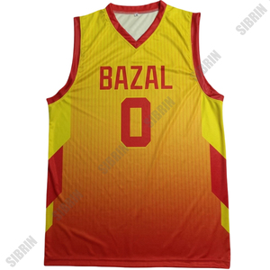 Ensemble de maillot et short de basket-ball personnalisés sublimés SIBRIN |   Concevez votre propre nom et numéro d'équipe |   100% polyester - Product Image 4
