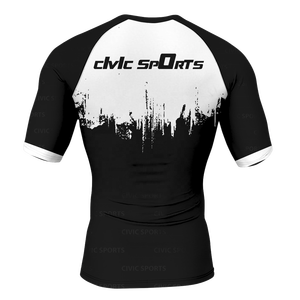 <b>Custom</b> <b>Design</b> Sublimation Short Sleeve <b>Compression</b> <b>Shirt</b> Surf MMA Rash Guard - Product Image 2