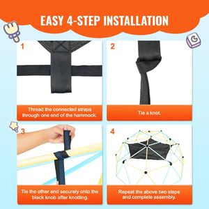 Amaca da 10 piedi per arrampicatore a cupola accessorio esterno struttura portante 350 libbre pentagono giungla palestra-amaca solo - Product Image 5