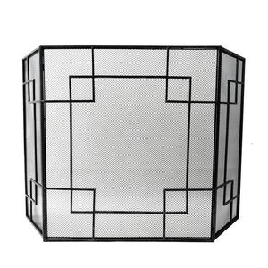 Nuevo Protector de Chimenea de Hierro Forjado con Marco Metálico y Panel Único Pequeño Plano - Product Image 4