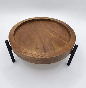 Base Redonda de Madera Natural para Exhibición de Pasteles, Plantas y Decoración - Product Image 3