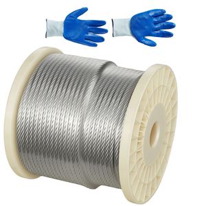 Cavo in Acciaio Zincato da 1/4 di Pollice, Lunghezza 250 Piedi, Resistenza alla Rottura 7000 Libbre, 7x19 Fili, per Corde di Sostegno - Product Image 1