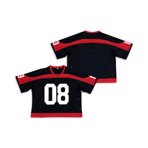 Camiseta Deportiva Personalizada Unisex para Adultos, Estilo Urbano, Retro, Fútbol Americano, Malla Transpirable, Cuello en V, con Pedrería - Product Image 1