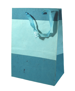 Wholesale Camelon Exports Eco-Friendly Satin Ribbon Handle Bag Personalised Best Selling Handmade Cotton Paper Sky Blue Paper - Product Image 3
