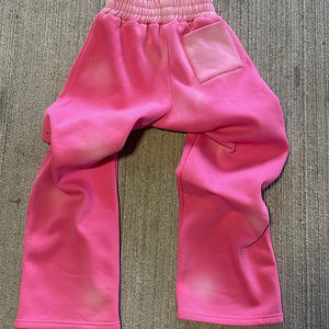 Fabricant d'écusson personnalisé pour hommes, broderie à l'acide, jogging, pantalon de survêtement ample en coton, éponge lourde, rose - Product Image 4