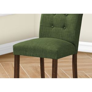 Set di 2 Sedie da Pranzo Moderne Altezza 38 Pollici in Tessuto Verde con Gambe in Legno di Noce per Sala da Pranzo o Cucina - Product Image 2