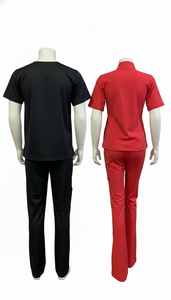 Ensemble d'uniformes médicaux pour hommes et femmes, haut à col en V et pantalon, respirant, en polyester, pour infirmiers, hôpitaux, vêtements de travail, logo personnalisé, fournisseur OEM - Product Image 5