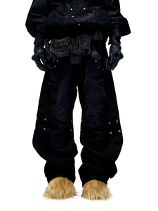 Nouveau design 2026 – Pantalon homme en coton noir, coupe droite ajustée, respirant, séchage rapide, style streetwear hip-hop Y2K, qualité supérieure, OEM ODM - Product Image 4