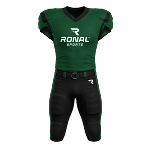 Uniforme de Fútbol Americano Transpirable y Acolchado de Poliéster/Algodón para Hombre/Mujer, Uso en Verano, Incluye Pantalones y Jersey Personalizados para la Escuela - Product Image 1