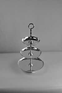 Tiered <b>Cake</b> <b>Stand</b> Silver Dessert Holder Brass Serving Tray, Handmade Cupcake Trays - Product Image 1