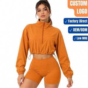 Ensemble de veste courte zippée et short de motard pour femme, deux pièces de yoga, fabricant - Product Image 1