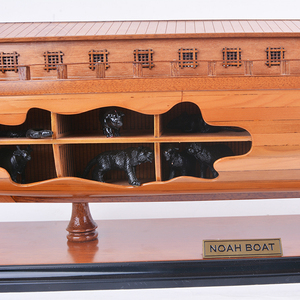 B400 - Maqueta de Barco Noé, Casco Abierto, Hecho a Mano, Pintado, Soporte de Exhibición Náutico de Madera, Decoración para el Hogar, Artículo de Regalo 61Lx13.5Wx20H - Product Image 4